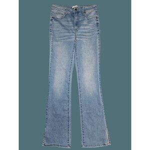Nine West Sculpting Denim Boot Cut Split Hem Hi-Rise Jeans Women 10L 32.5" Ins.